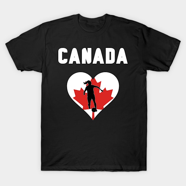 Canada Women Football Player T-Shirt by Boo Face Designs